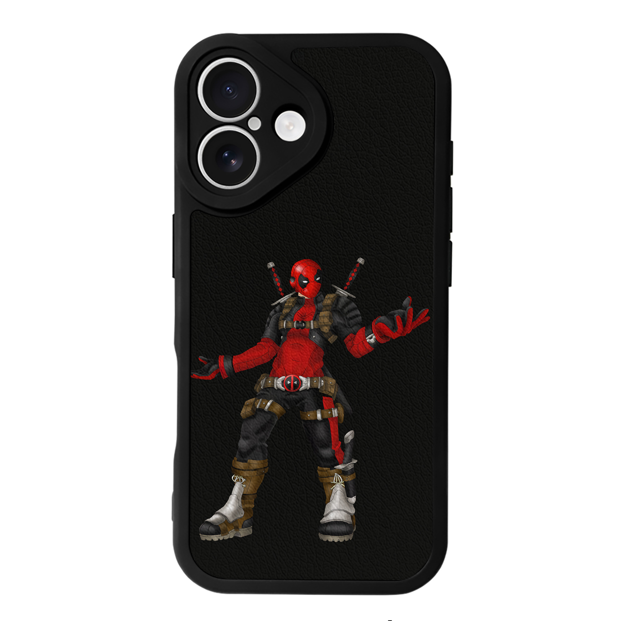 （画像用） Deadpool デッドプール 【iPhone 16シリーズ対応】シリコンスマホケース（レザー調） 材質：シリコン